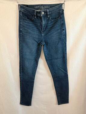 American Eagle Super Hi-Rise Jegging Super Stretch Dark Wash Size 2 Short